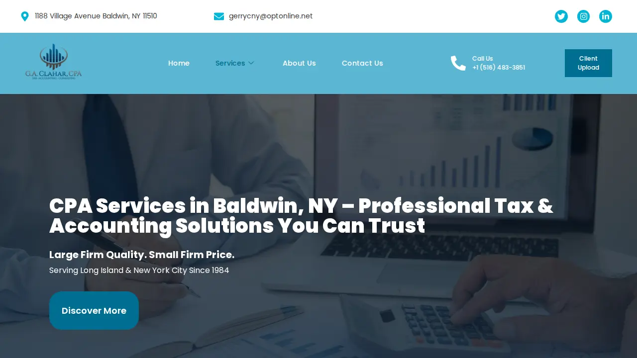G. A. Clahar, CPA page