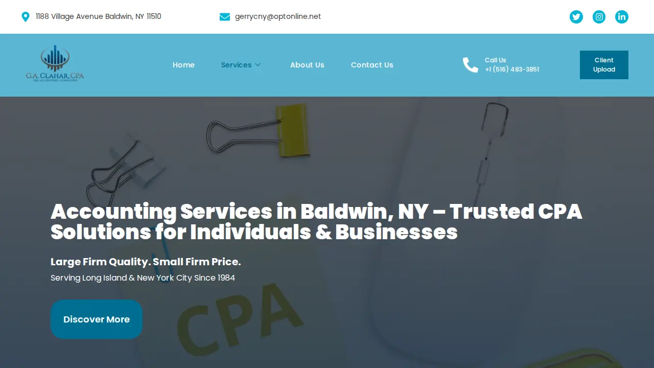 G. A. Clahar, CPA page