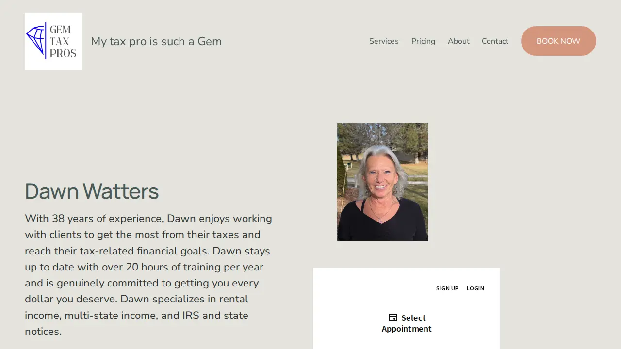 Gem Tax Pros page