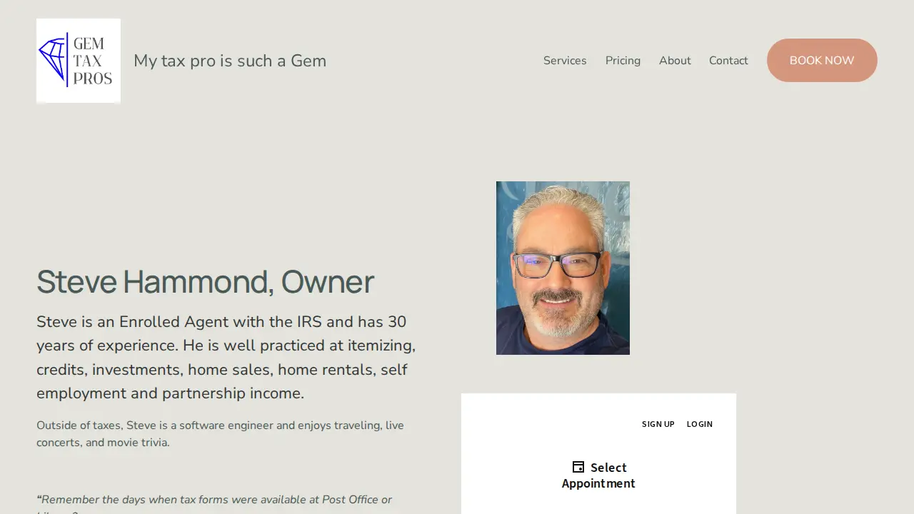 Gem Tax Pros page