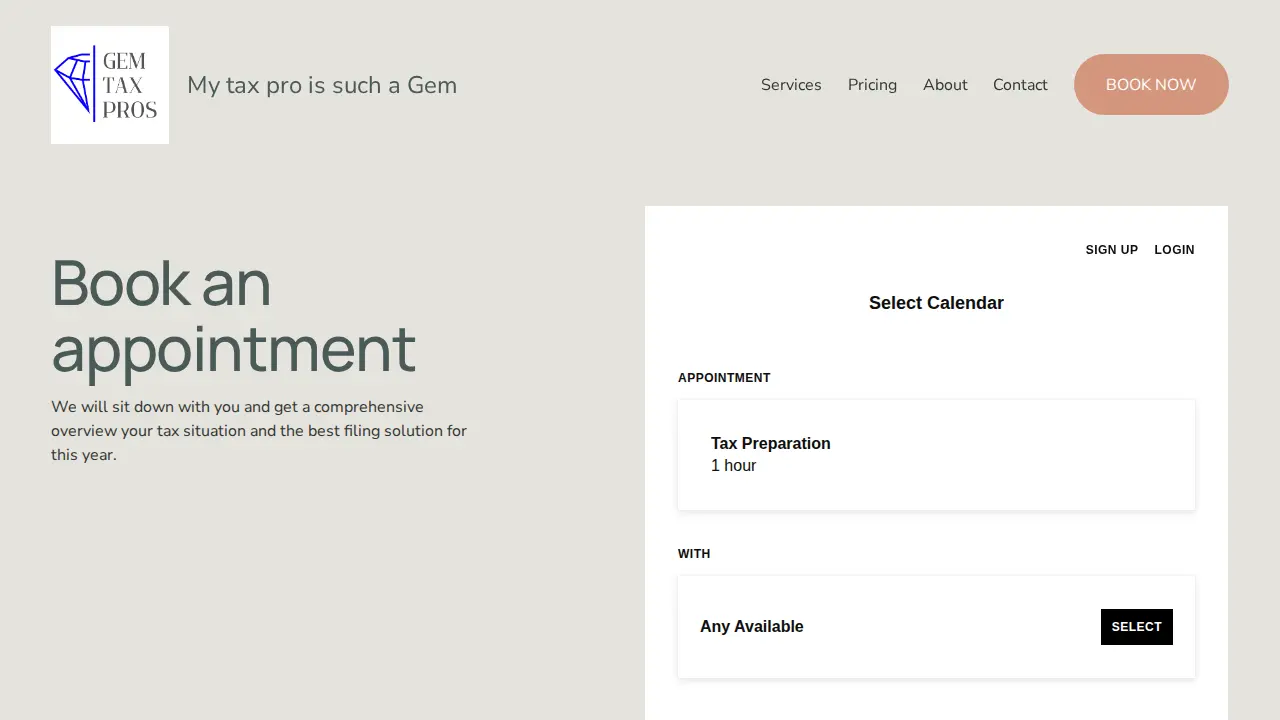 Gem Tax Pros page