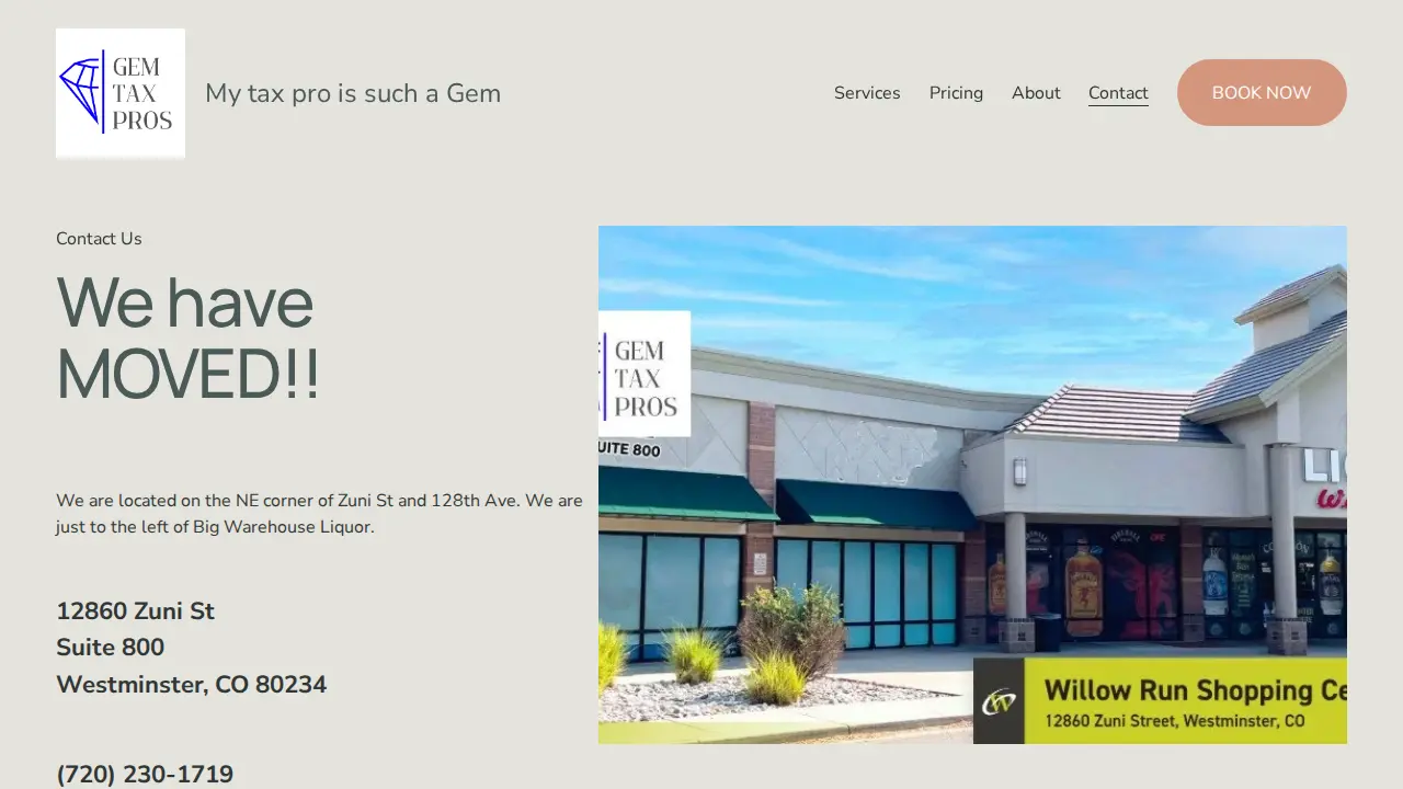 Gem Tax Pros page