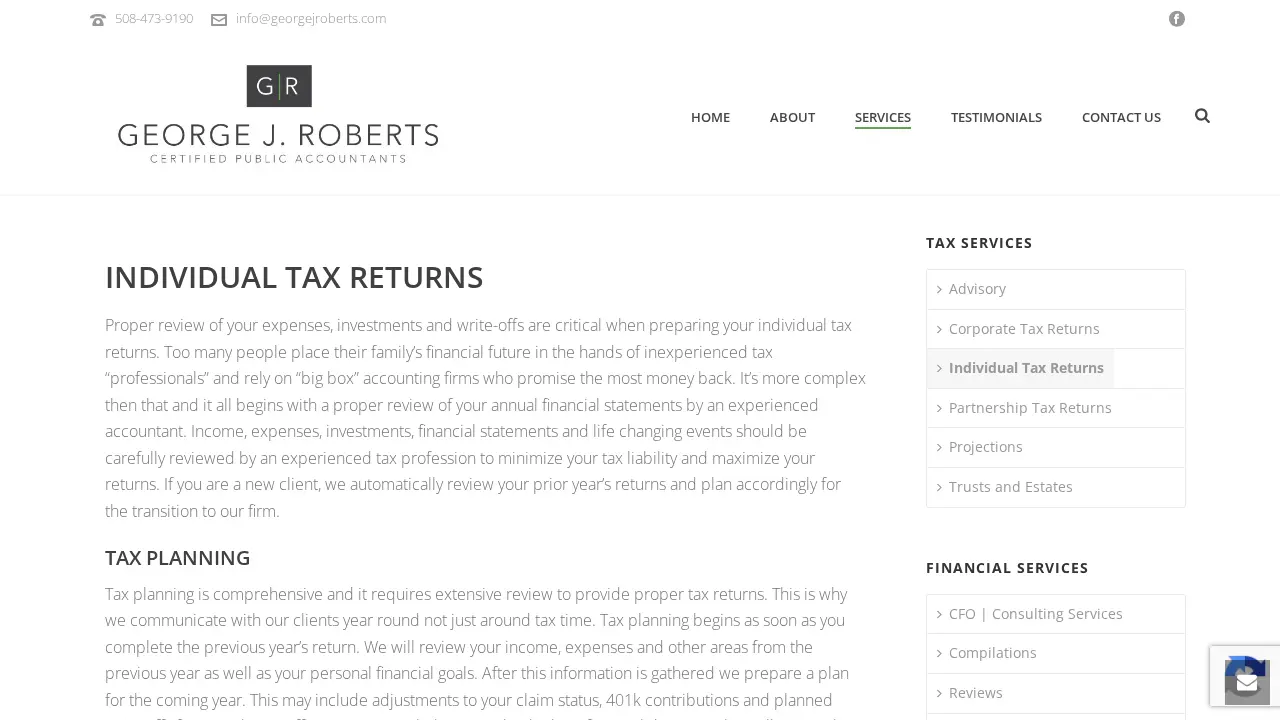 George J. Roberts, CPA, P.C page