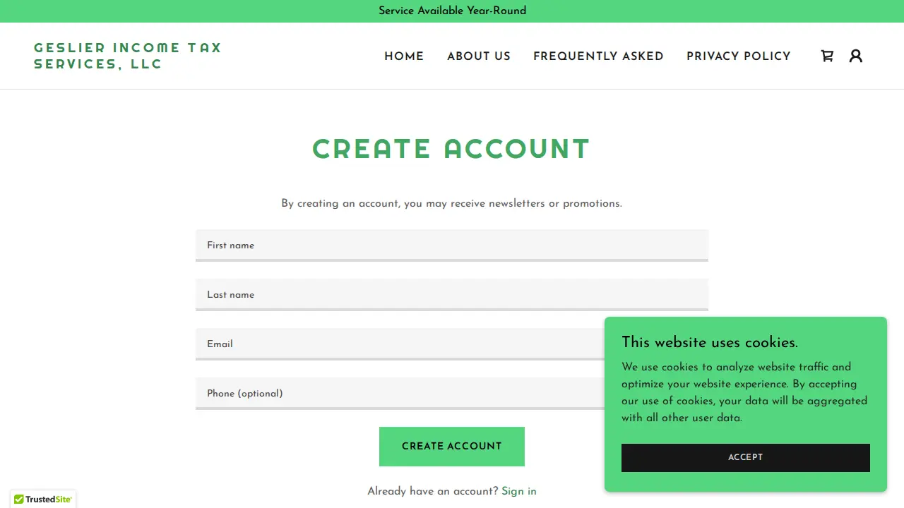 Geslier Income Tax Services LLC page