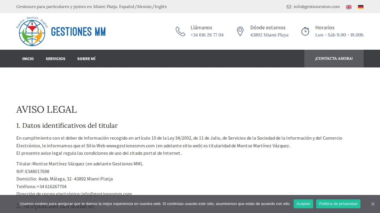 Gestiones MM page