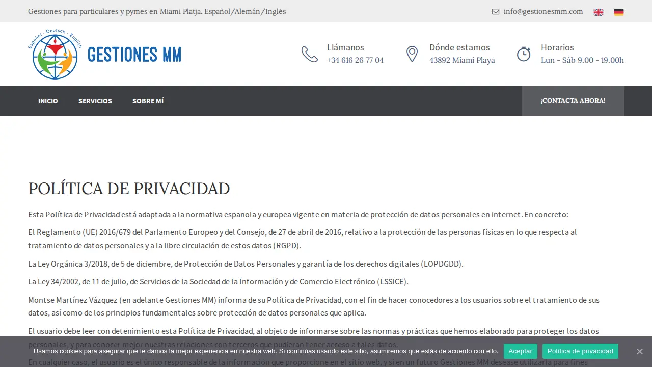 Gestiones MM page