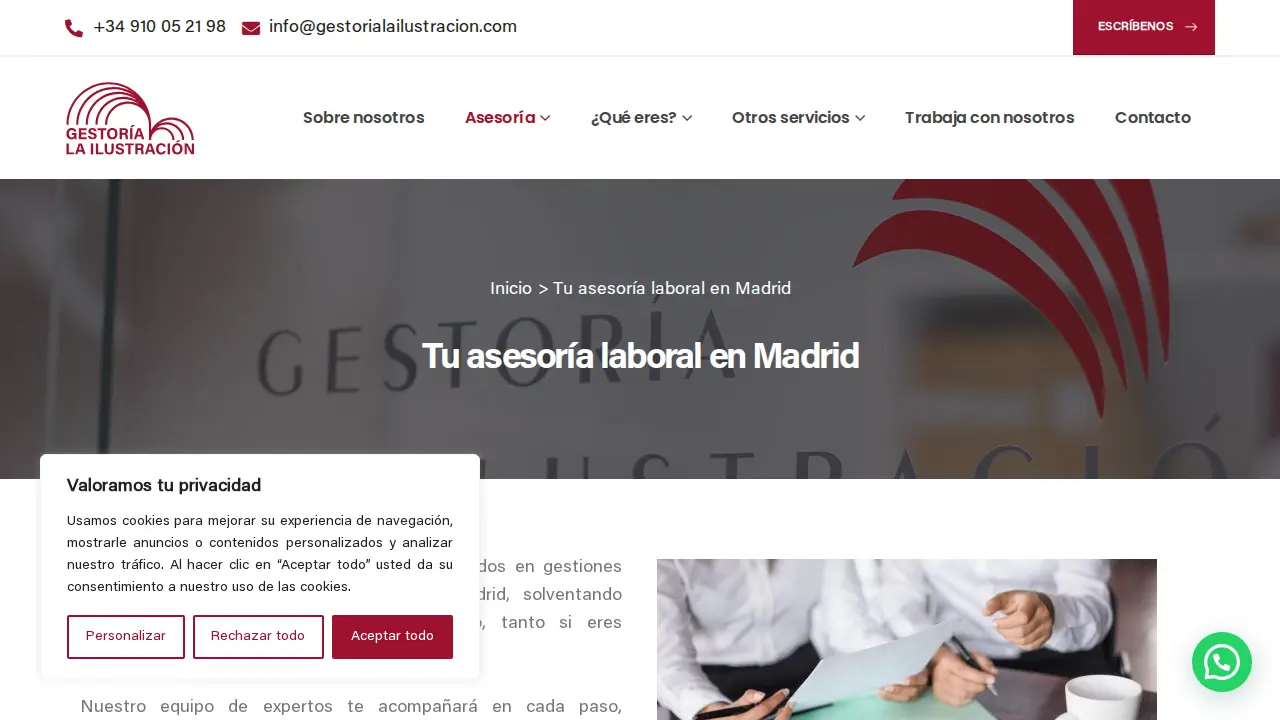 Gestoría La Ilustración - Asesoría Fiscal, Laboral y Contable page