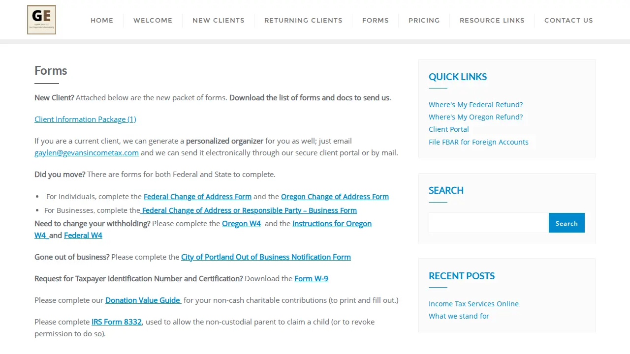 Gaylen Evans LLC page