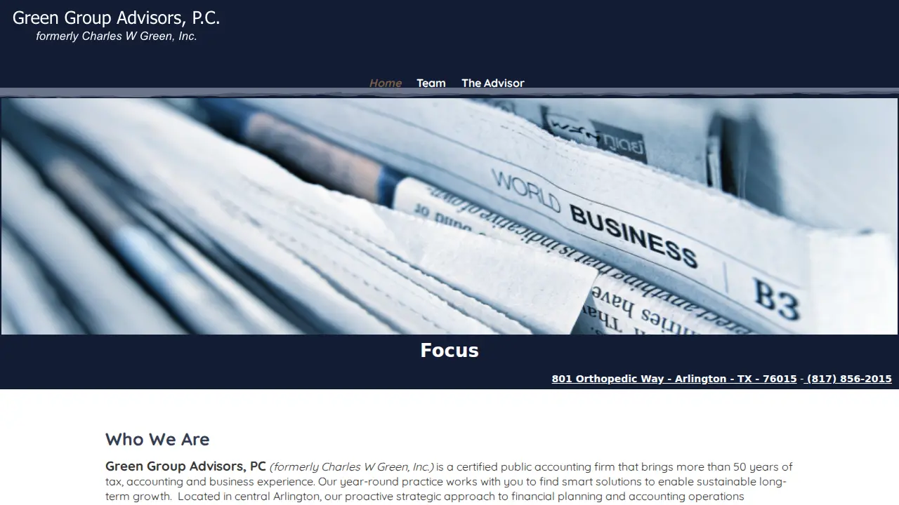 Green Group Advisors, P.C. page
