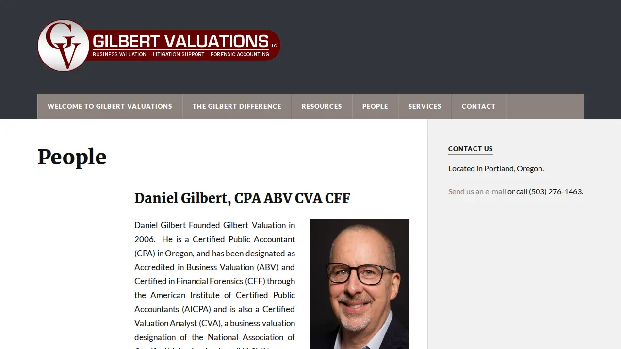 Gilbert Valuations page