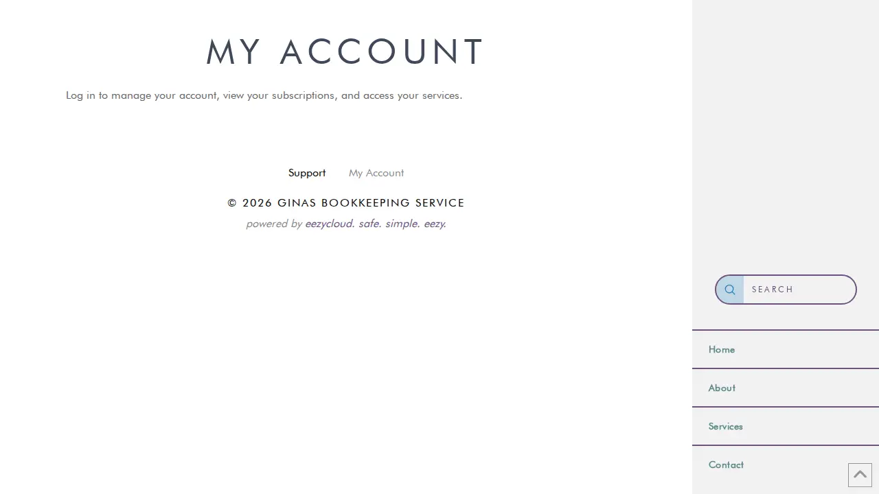 Gina's Bookkeeping Service page
