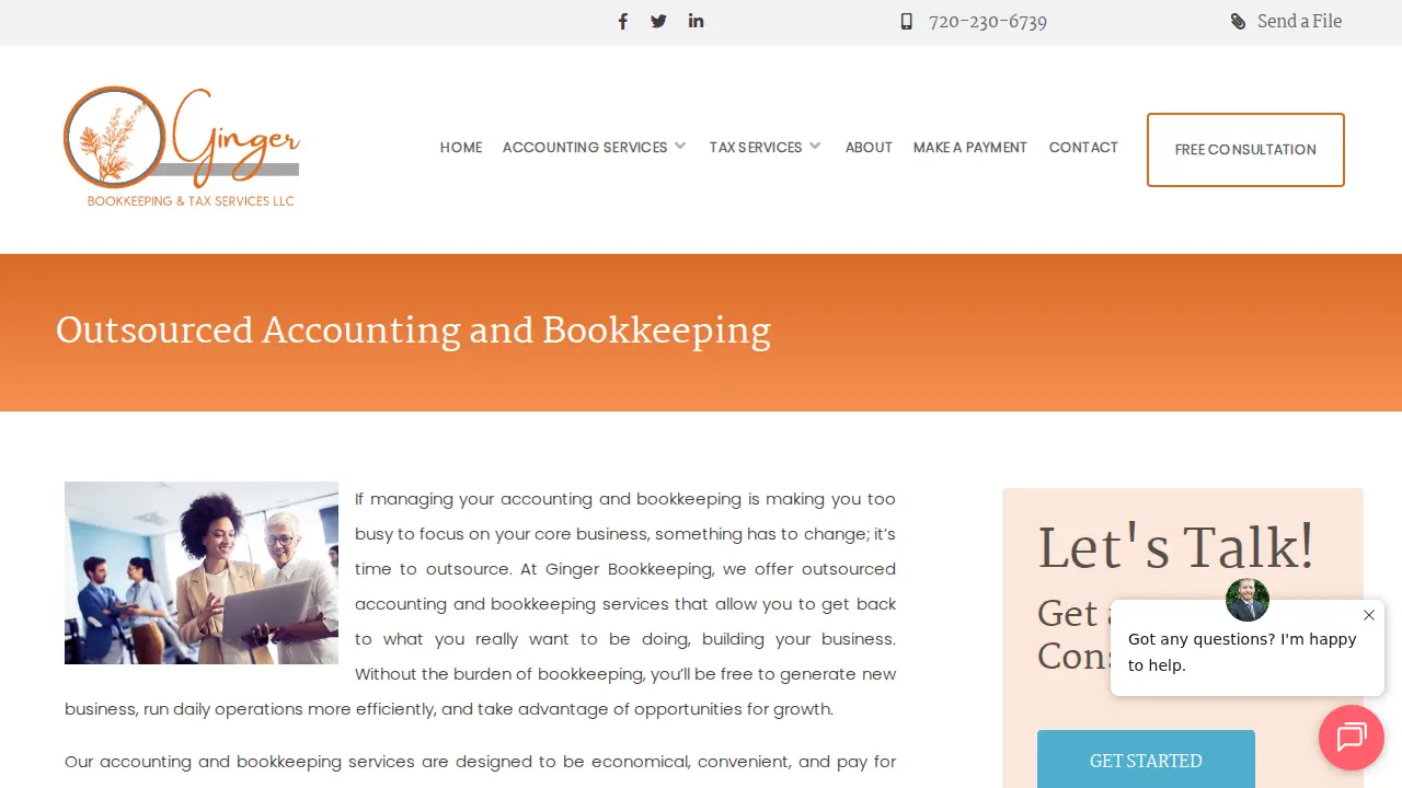 Ginger Bookkeeping & Tax Services LLC page