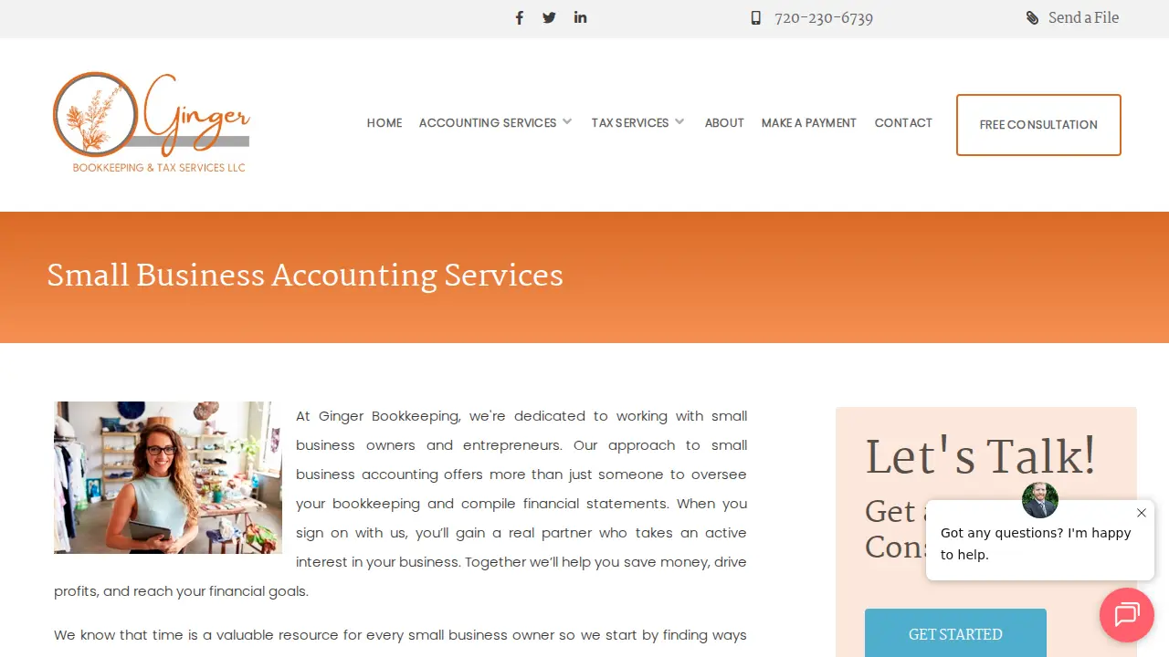 Ginger Bookkeeping & Tax Services LLC page