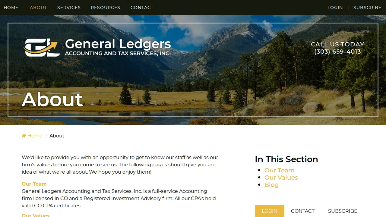 General Ledgers page