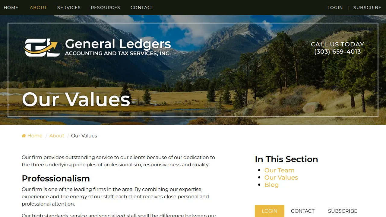 General Ledgers page