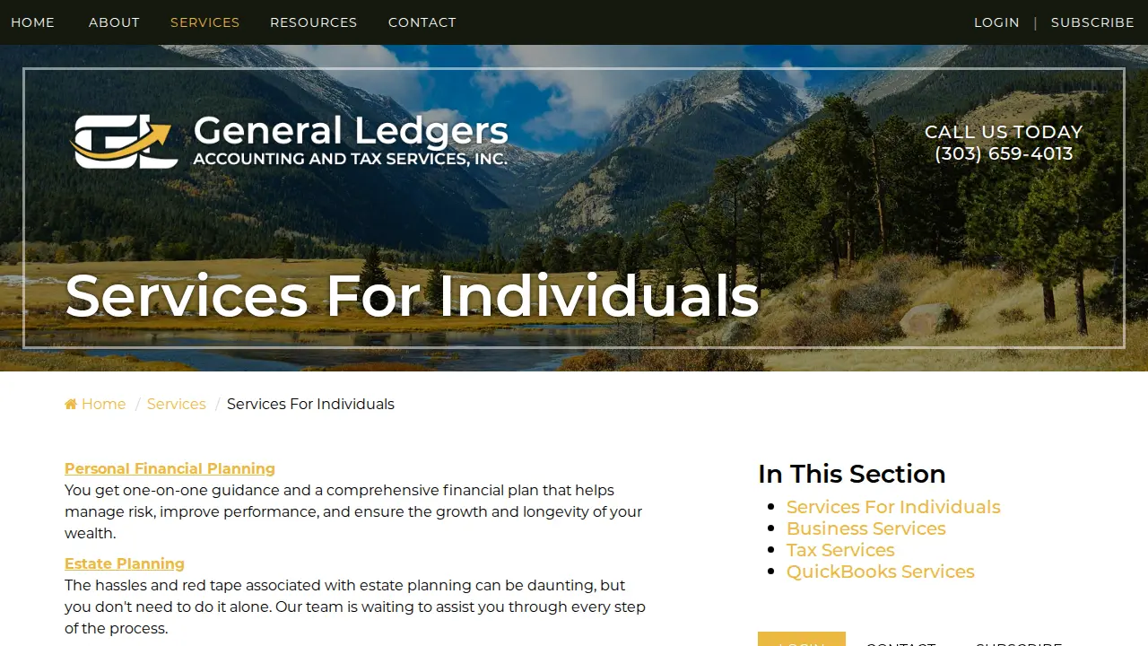General Ledgers page