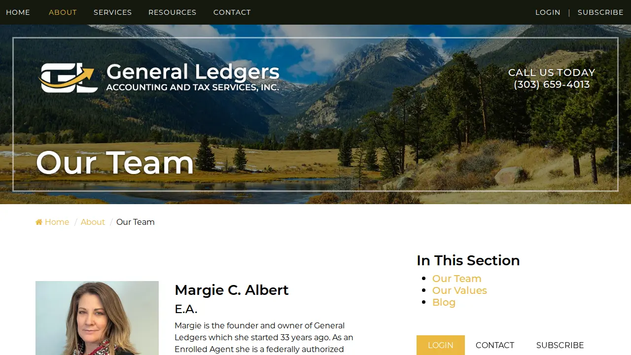 General Ledgers page
