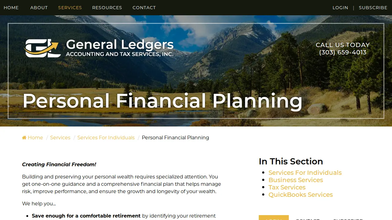 General Ledgers page