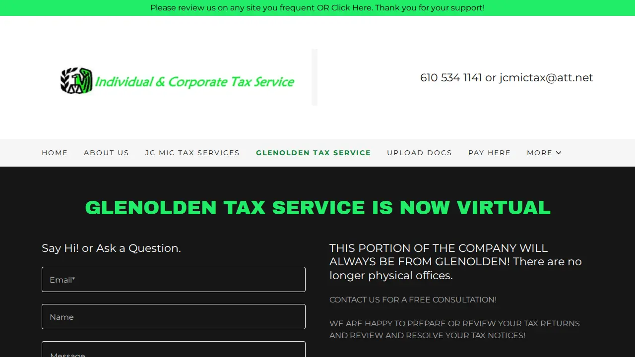 Glenolden Tax Services page