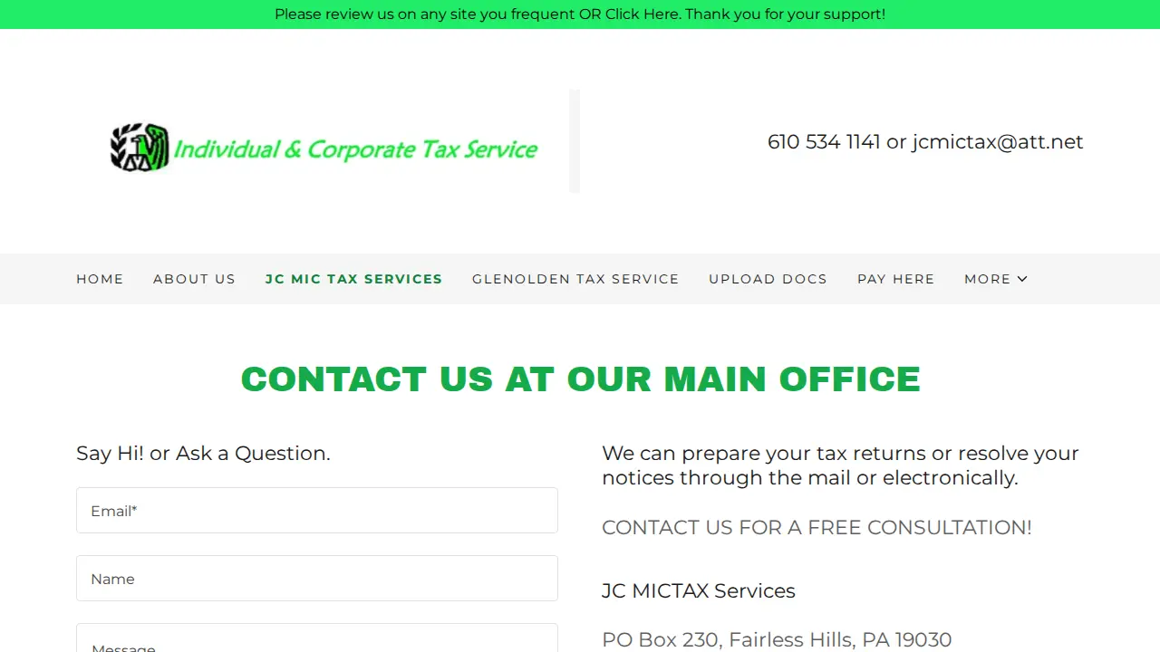 Glenolden Tax Services page