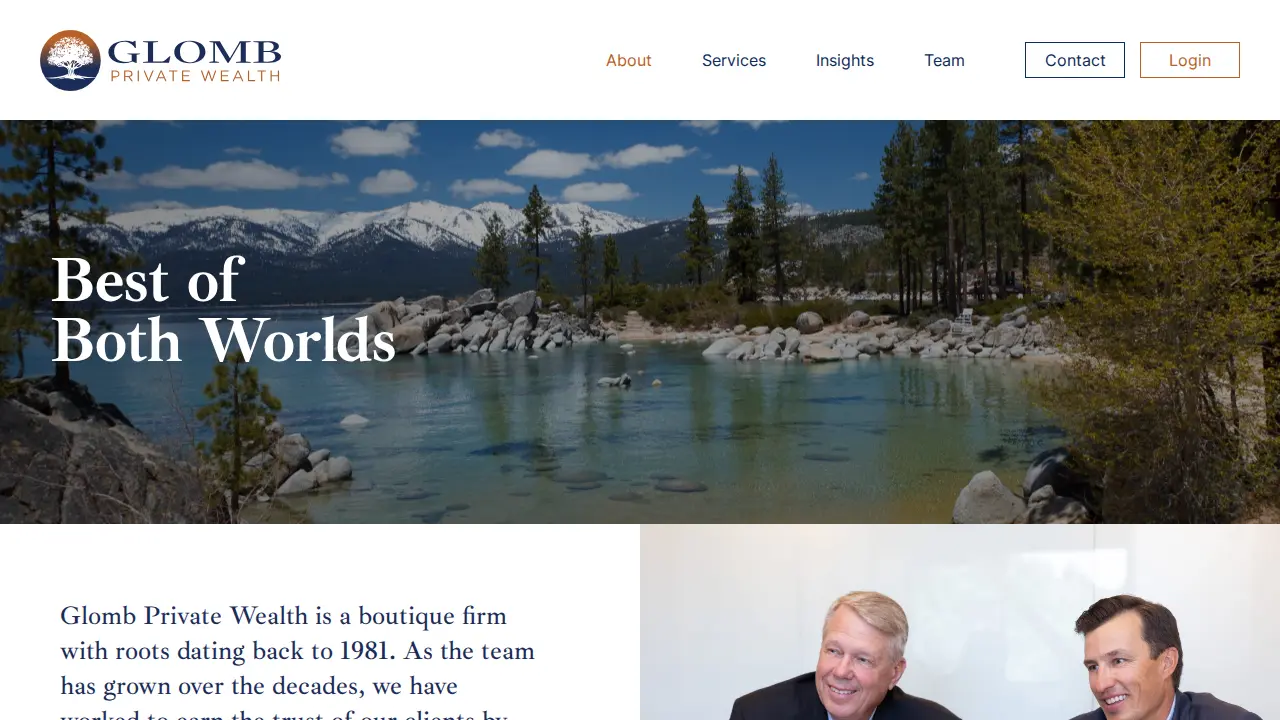 Glomb Private Wealth page