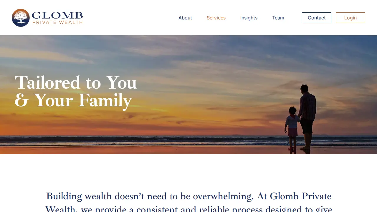 Glomb Private Wealth page