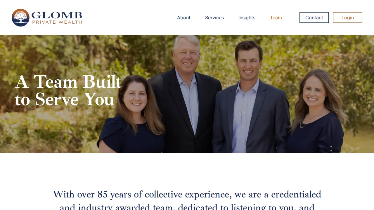 Glomb Private Wealth page