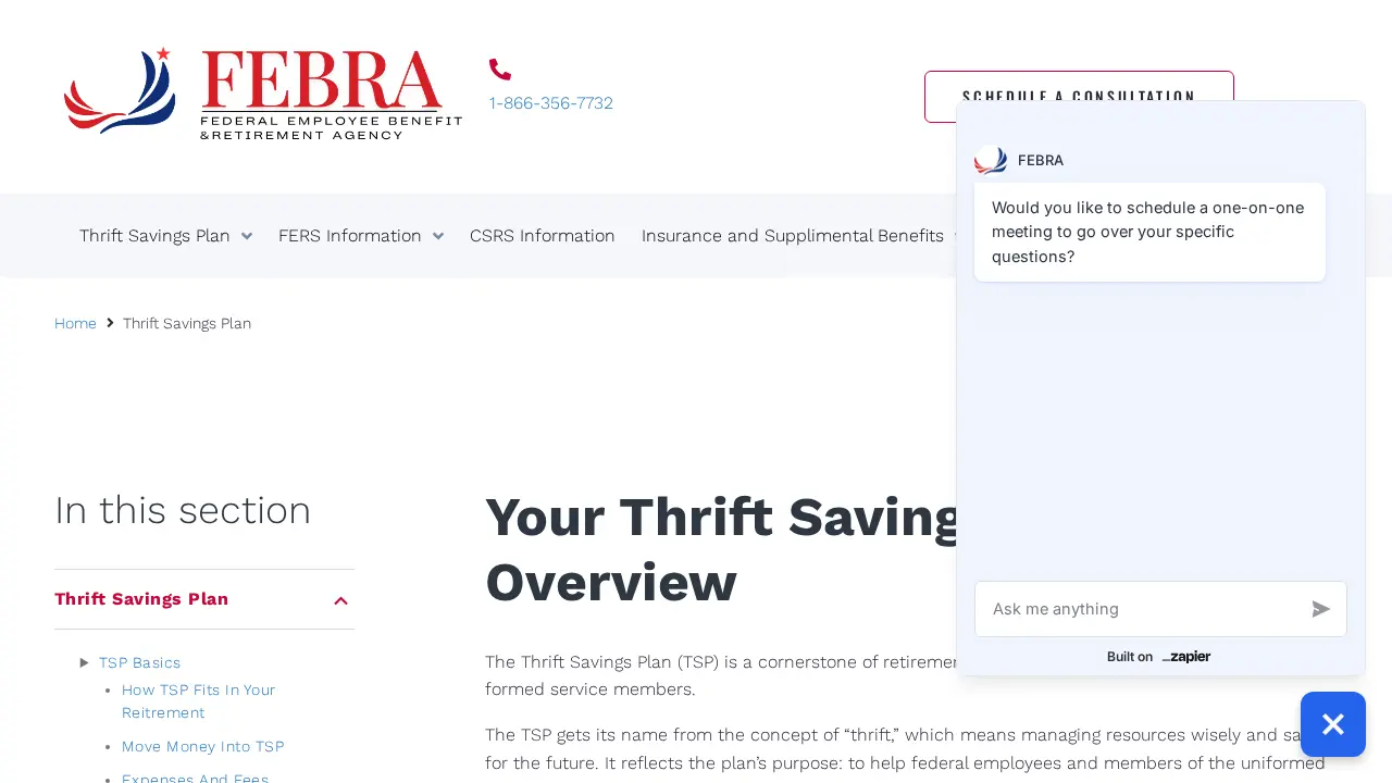 Federal Employee Benefit & Retirement Agency page