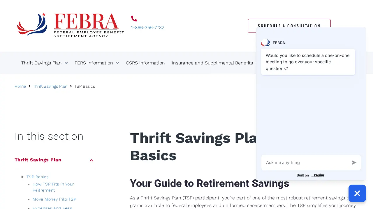 Federal Employee Benefit & Retirement Agency page