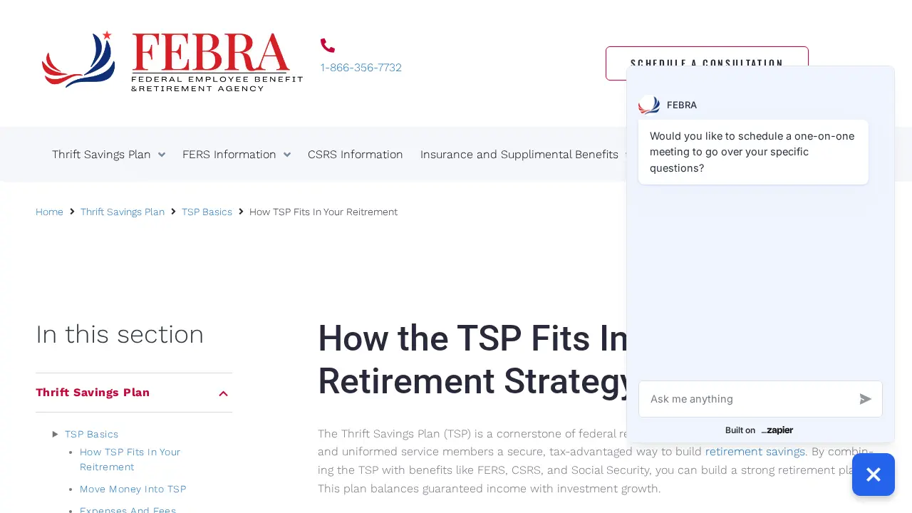 Federal Employee Benefit & Retirement Agency page