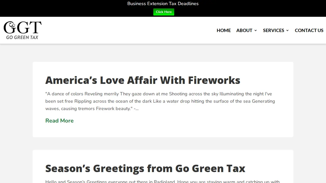 Go Green Tax page