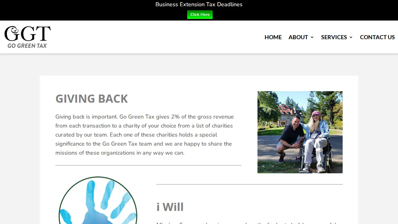 Go Green Tax page