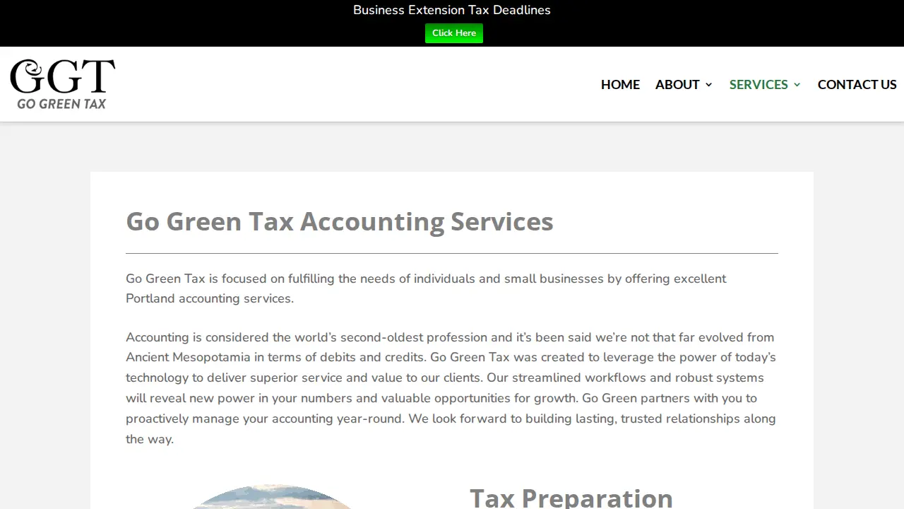 Go Green Tax page