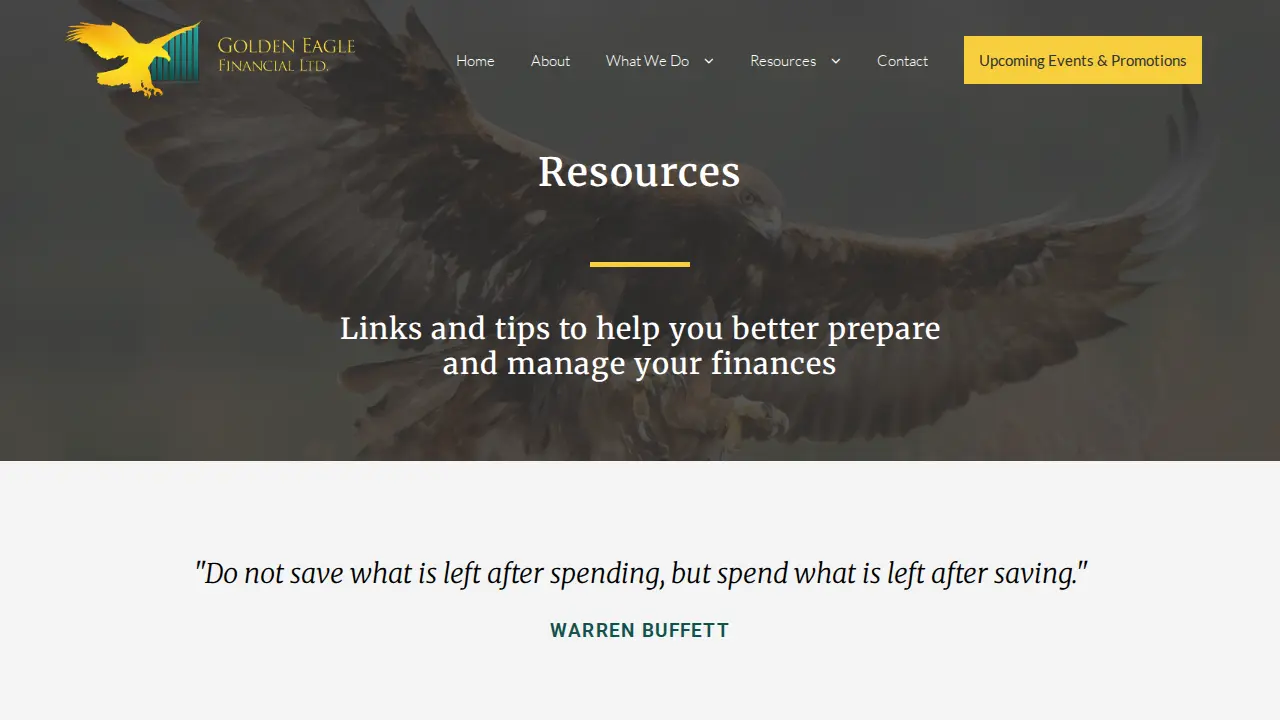 Golden Eagle Financial, Ltd. page