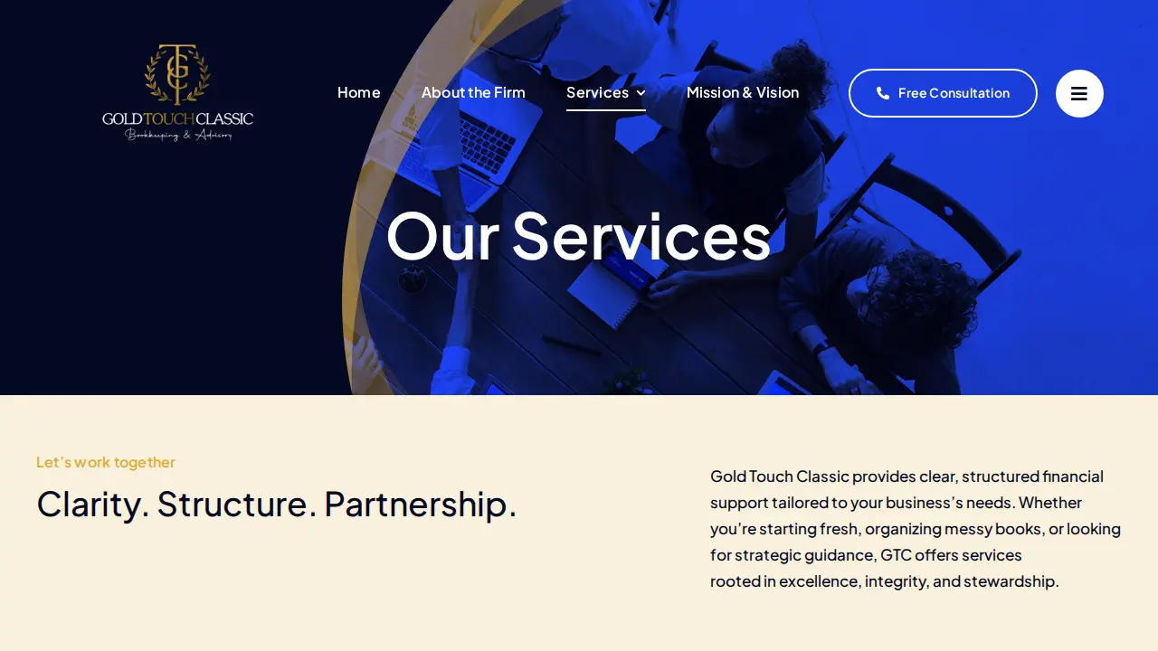 Gold Touch Classic Bookkeeping & Advisory page