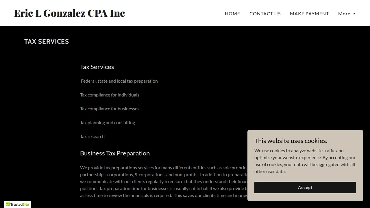 Eric L Gonzalez CPA Inc page