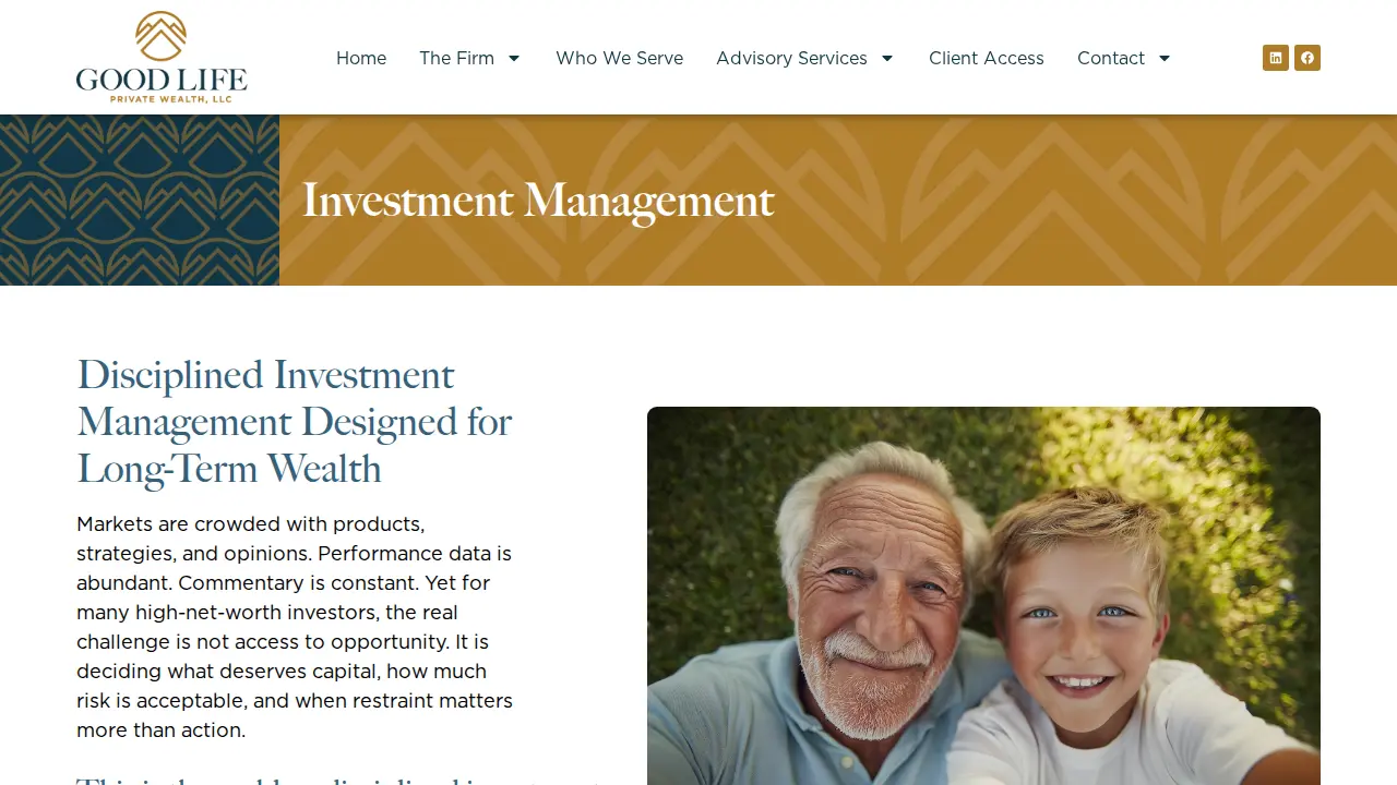 Good Life Private Wealth page