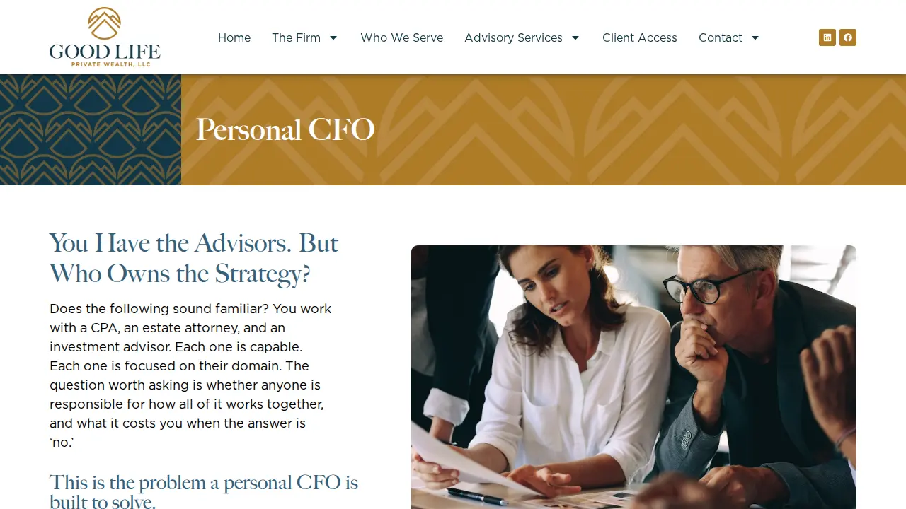 Good Life Private Wealth page