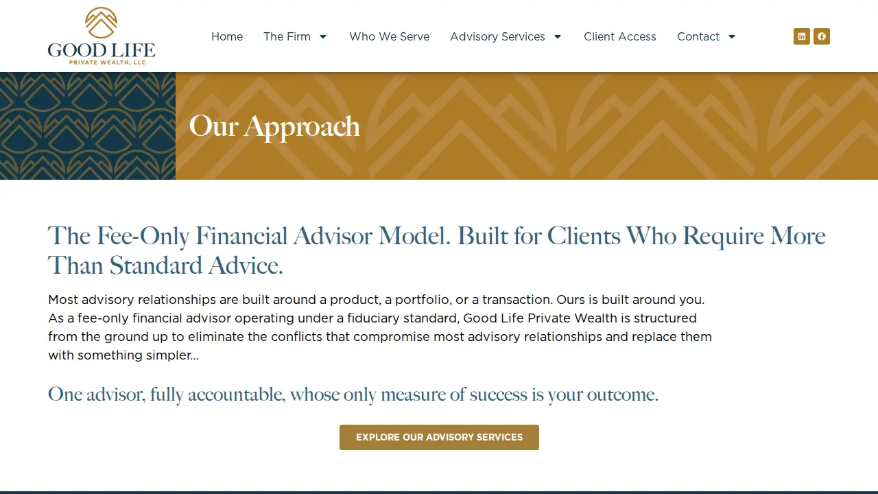 Good Life Private Wealth page
