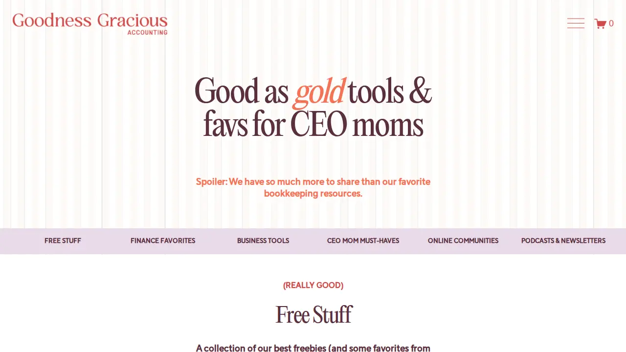 Goodness Gracious Accounting page