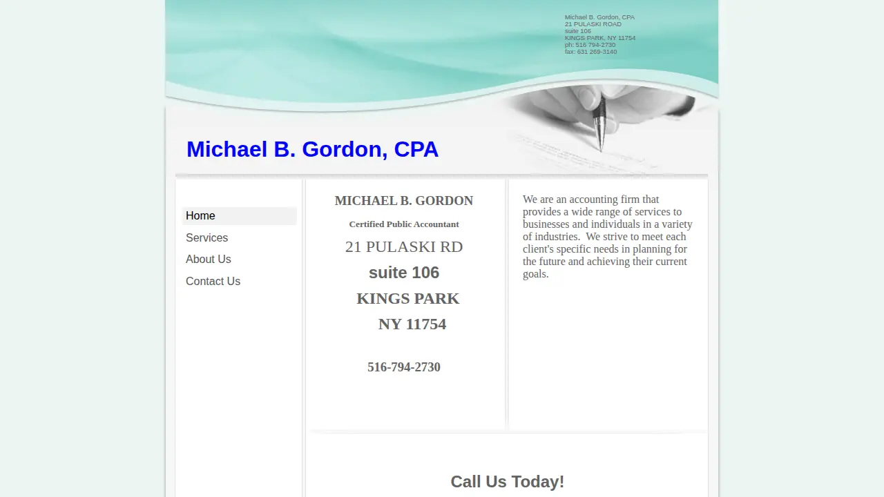 Michael B Gordon, CPA page