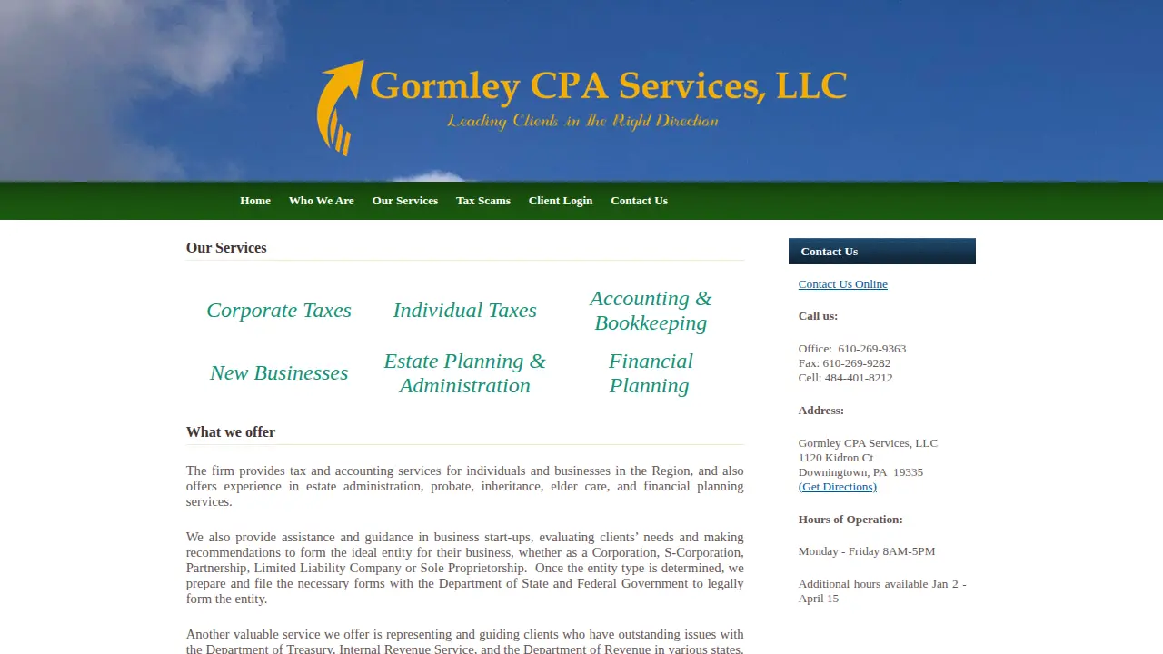 Gormley CPA Services LLC page