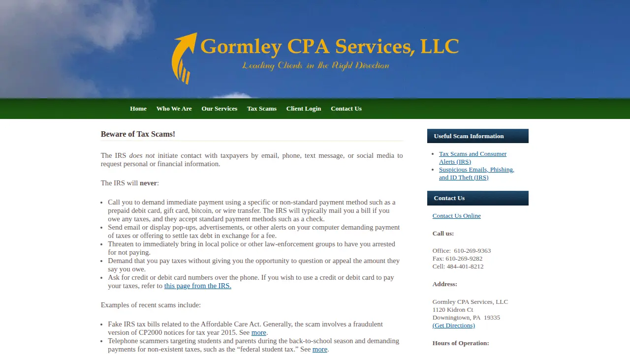 Gormley CPA Services LLC page