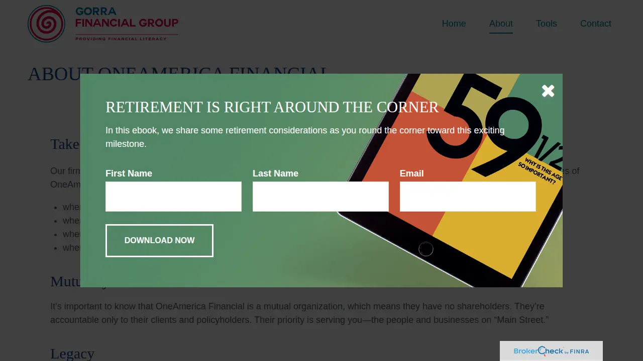 Gorra Financial Group page