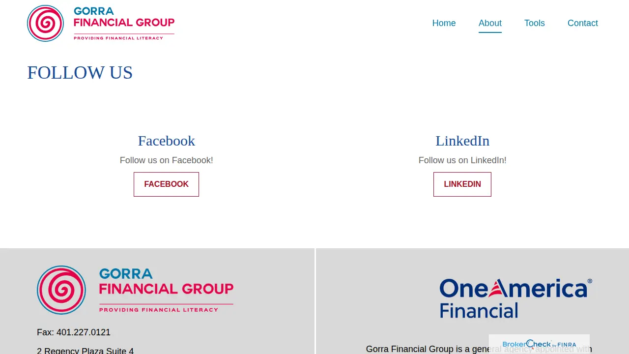 Gorra Financial Group page