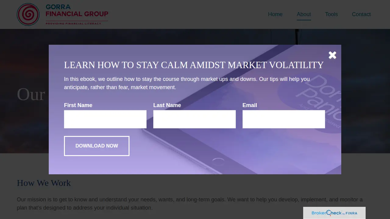 Gorra Financial Group page