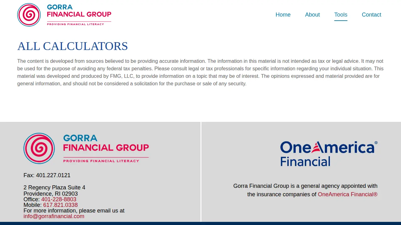 Gorra Financial Group page