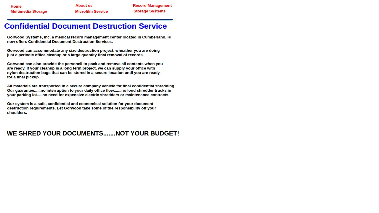 Gorwood Business Services Inc page