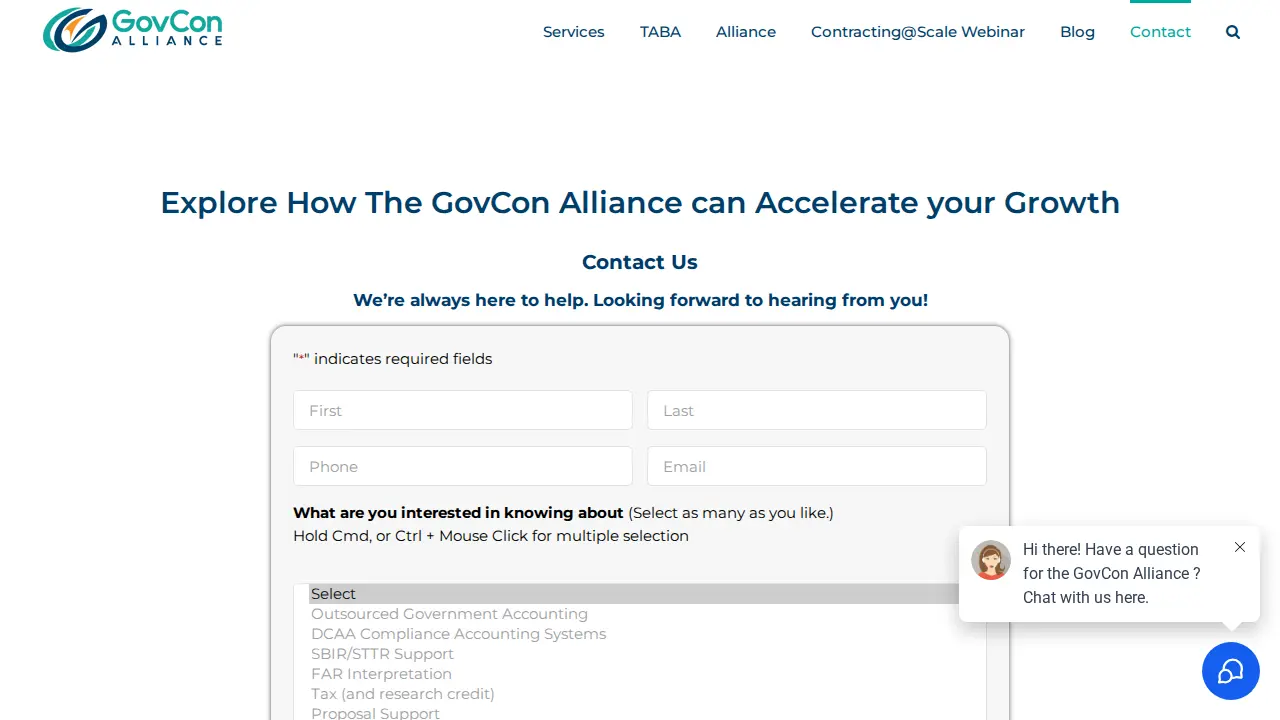 GovCon Alliance page