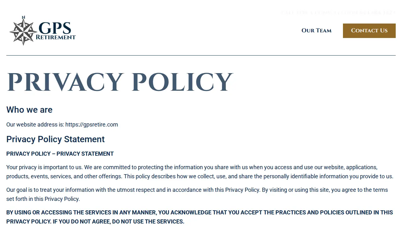 GPS Retirement LLC page